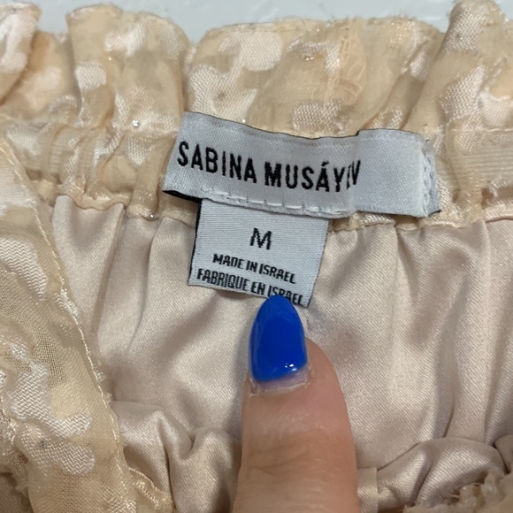 SABINA MUSAYEV ANOUK BEIGE CREAM FLORAL MIDI SKIRT MEDIUM - Picture 5 of 6